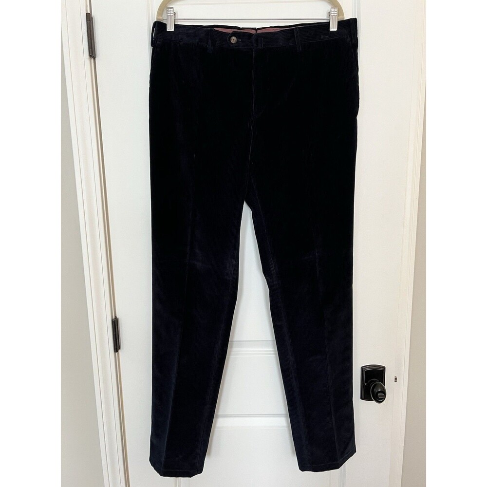 PT01 PANTALONI TORINO Navy Corduroy Pants Size 36x33 Slim Fit EUC